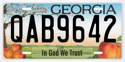 GA license plate QAB9642
