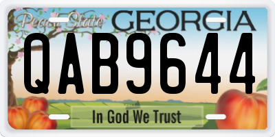 GA license plate QAB9644