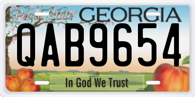 GA license plate QAB9654