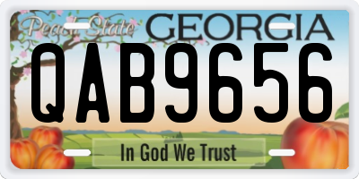 GA license plate QAB9656