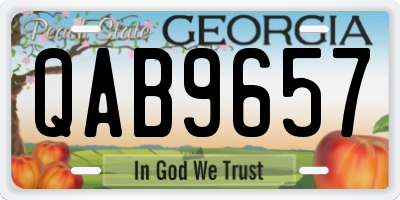 GA license plate QAB9657