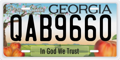 GA license plate QAB9660