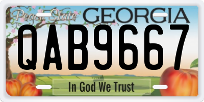 GA license plate QAB9667