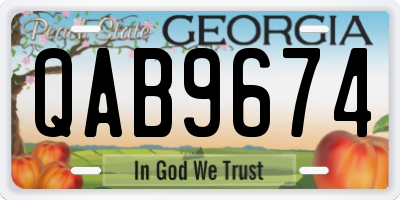 GA license plate QAB9674