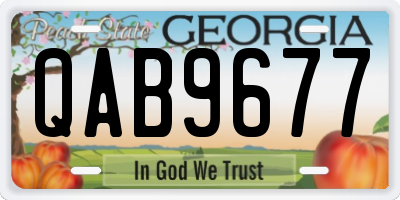 GA license plate QAB9677