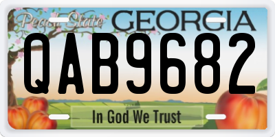 GA license plate QAB9682