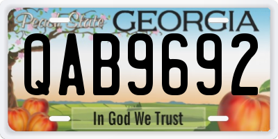 GA license plate QAB9692