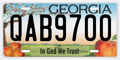GA license plate QAB9700