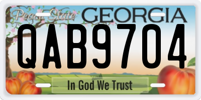 GA license plate QAB9704