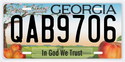 GA license plate QAB9706