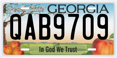 GA license plate QAB9709
