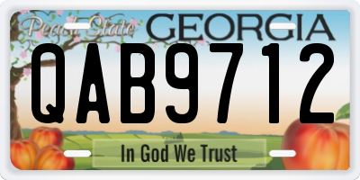 GA license plate QAB9712