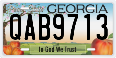 GA license plate QAB9713