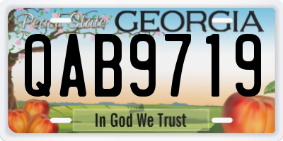 GA license plate QAB9719