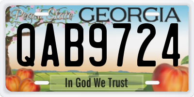GA license plate QAB9724