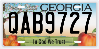 GA license plate QAB9727