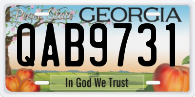 GA license plate QAB9731