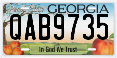 GA license plate QAB9735