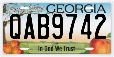 GA license plate QAB9742