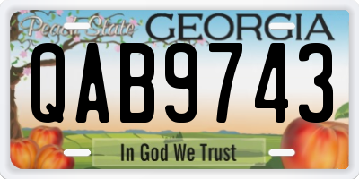 GA license plate QAB9743