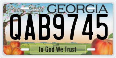 GA license plate QAB9745