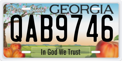 GA license plate QAB9746