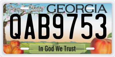 GA license plate QAB9753