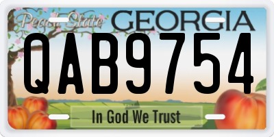 GA license plate QAB9754