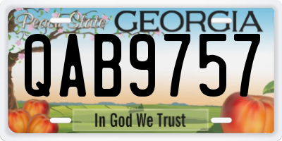 GA license plate QAB9757