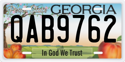 GA license plate QAB9762
