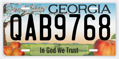 GA license plate QAB9768