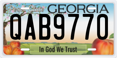 GA license plate QAB9770