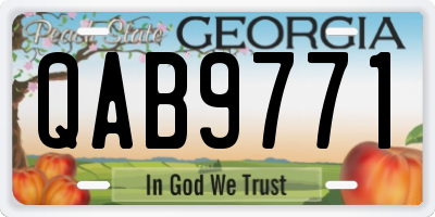 GA license plate QAB9771