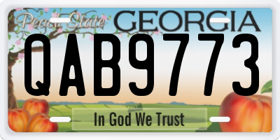 GA license plate QAB9773