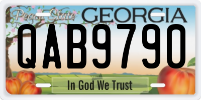 GA license plate QAB9790