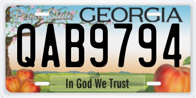 GA license plate QAB9794