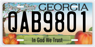 GA license plate QAB9801