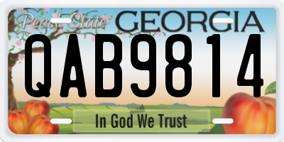 GA license plate QAB9814