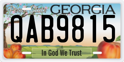 GA license plate QAB9815