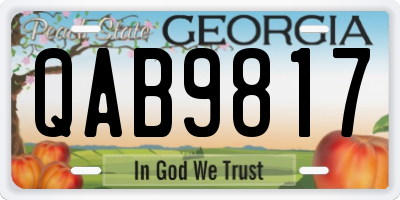 GA license plate QAB9817