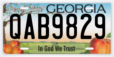 GA license plate QAB9829