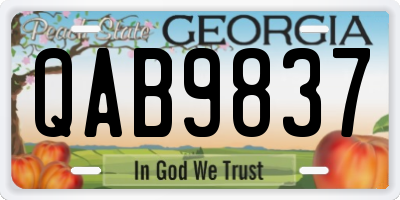 GA license plate QAB9837