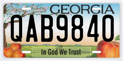 GA license plate QAB9840