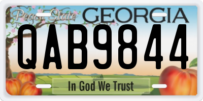 GA license plate QAB9844