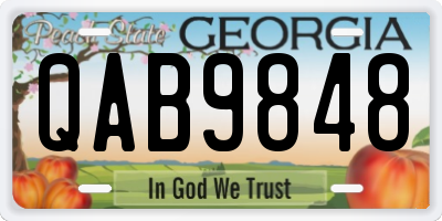 GA license plate QAB9848