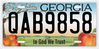 GA license plate QAB9858