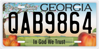 GA license plate QAB9864