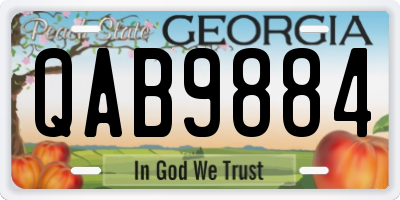 GA license plate QAB9884