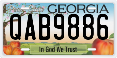 GA license plate QAB9886