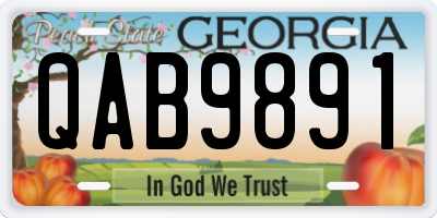 GA license plate QAB9891